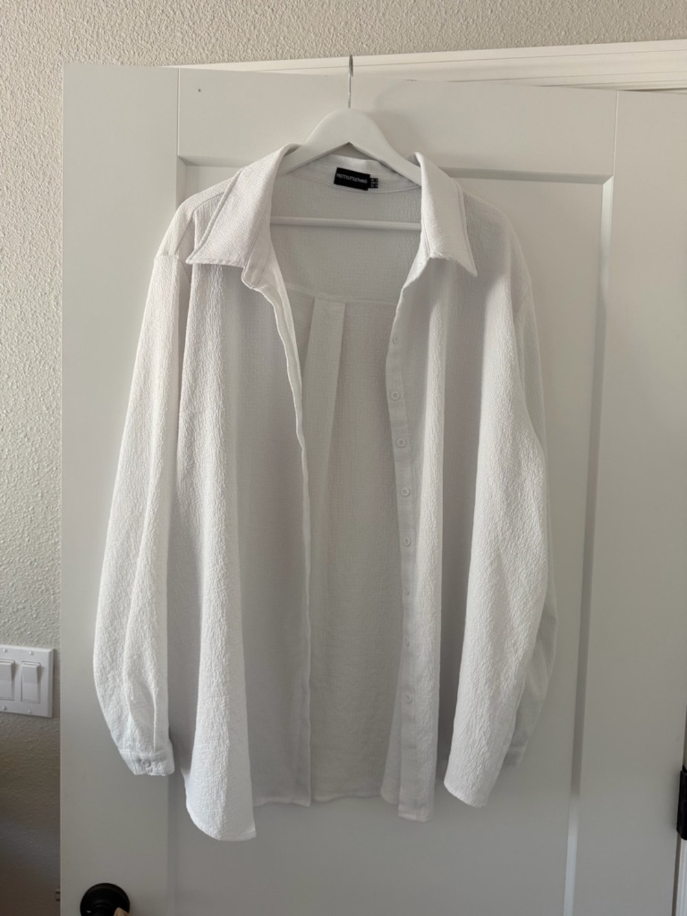 Pretty Little Thing Lightweight White Textured Shirt Jacket